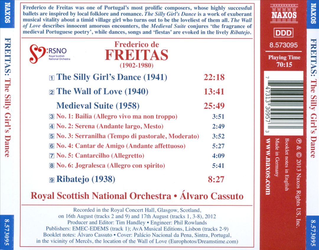 Frederico de Freitas: The Silly Girl's Dance; The Wall of Love; Medieval Suite; Ribatejo cover art