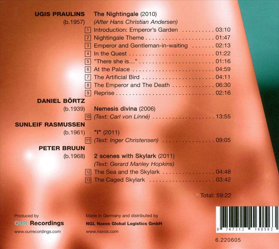 Ugis Praulins: The Nightingale; Daniel Börtz: Nemesis Divina; Etc. cover art