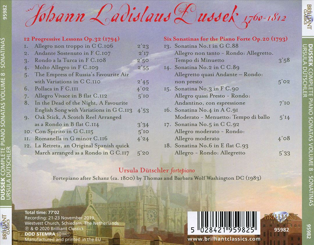 Dussek: Complete Piano Sonatas, Vol. 8: Sonatinas cover art