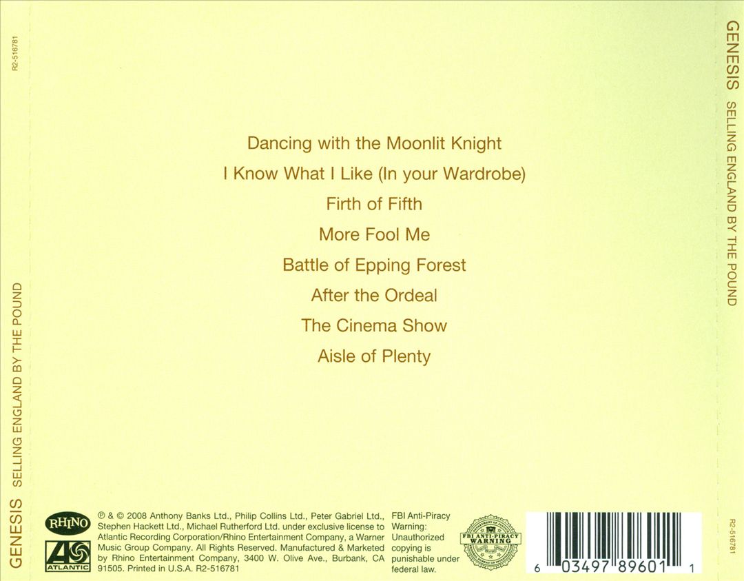 Selling England by the Pound cover art