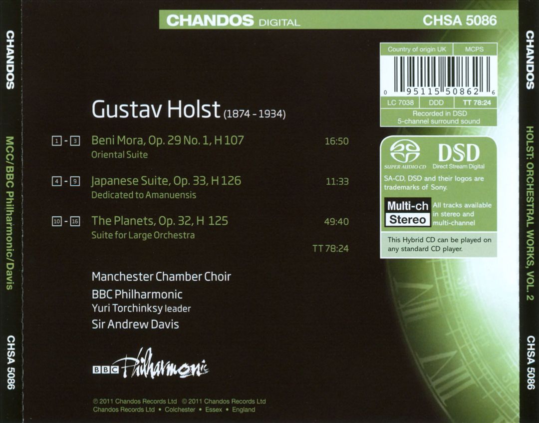 Holst: Orchestral Works, Vol. 2 - The Planets cover art