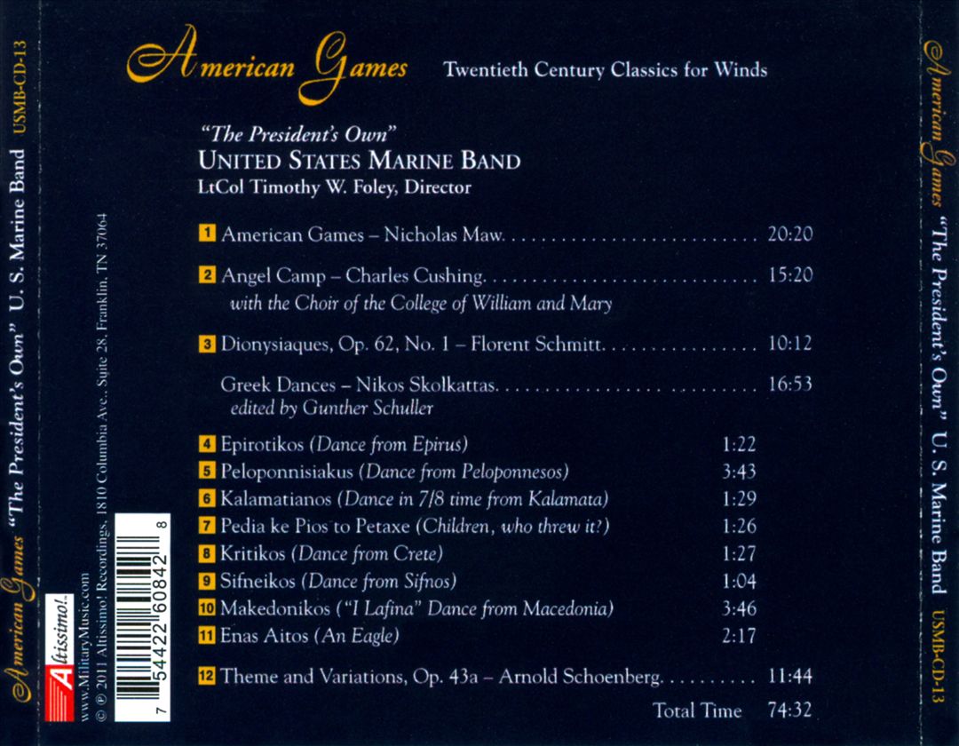 American Games: 20th Century Classics for Winds cover art
