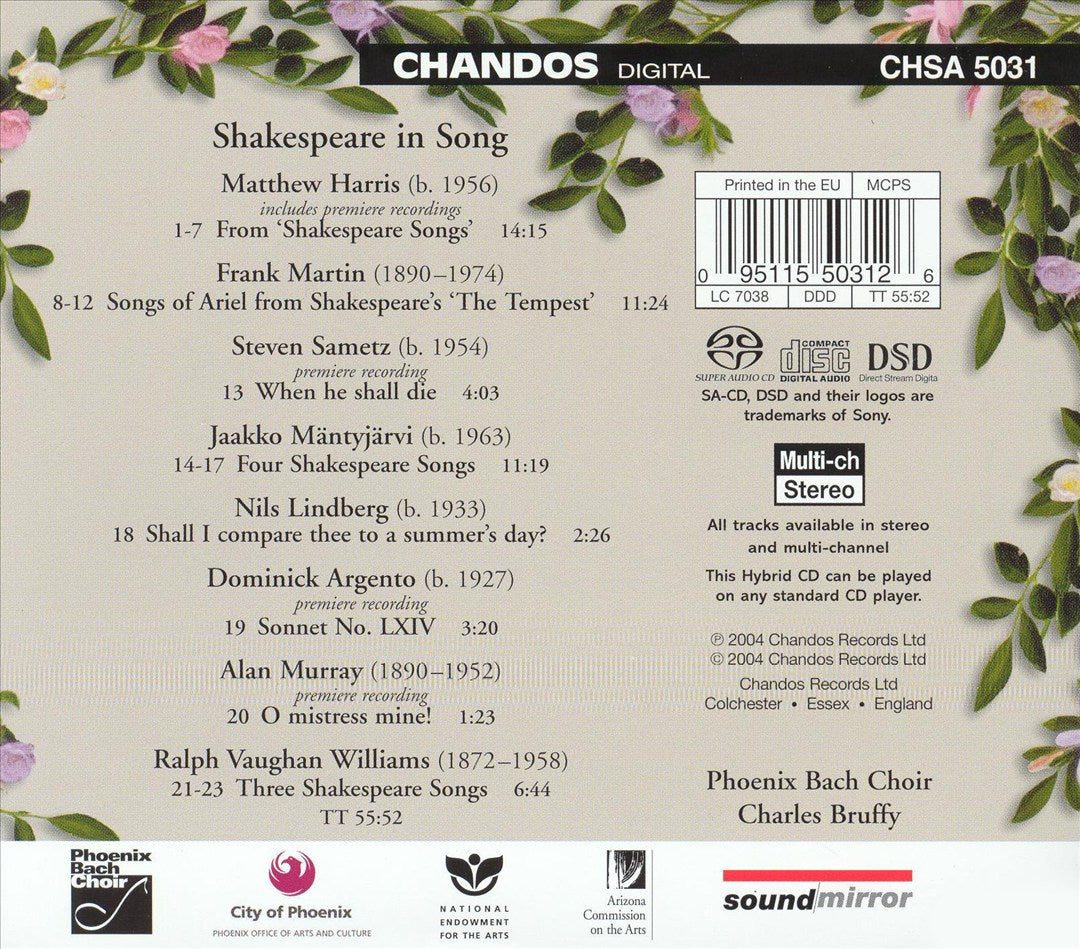 Shakespeare in Song cover art