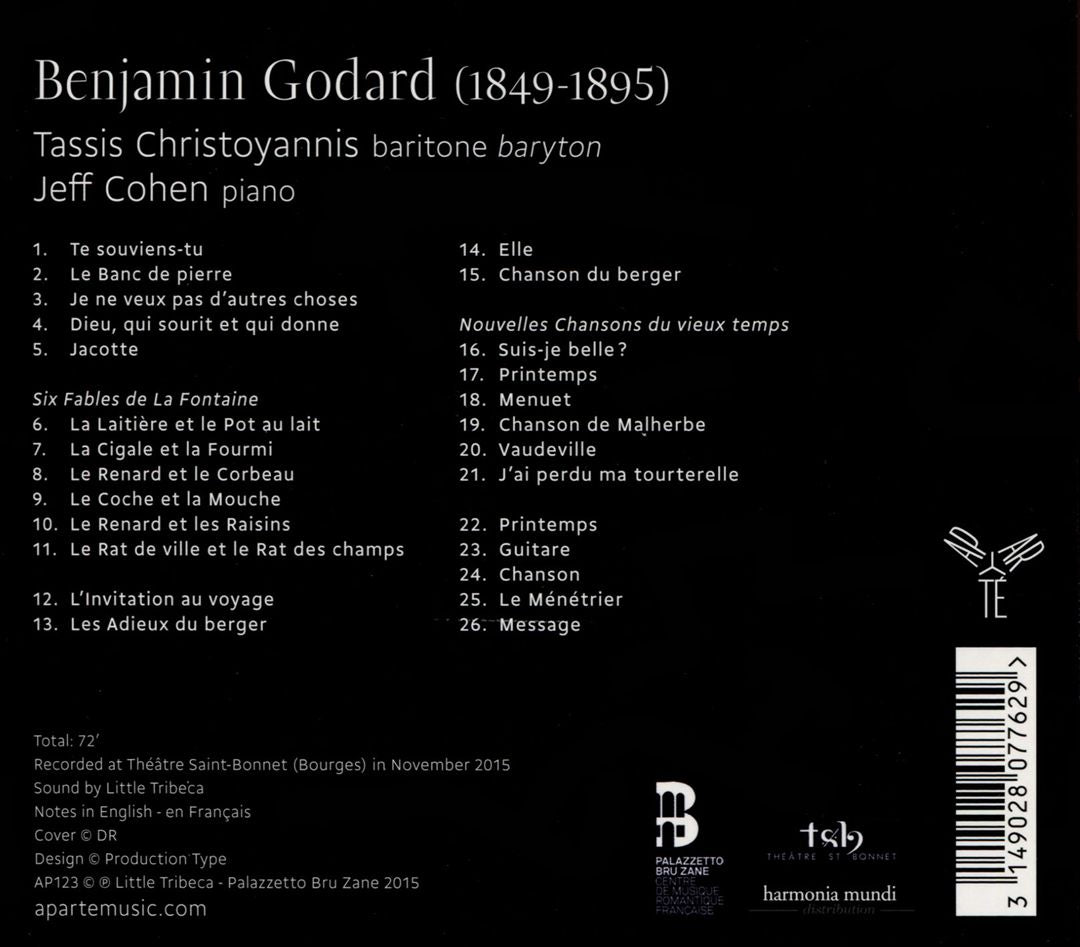Benjamin Godard: Mélodies cover art