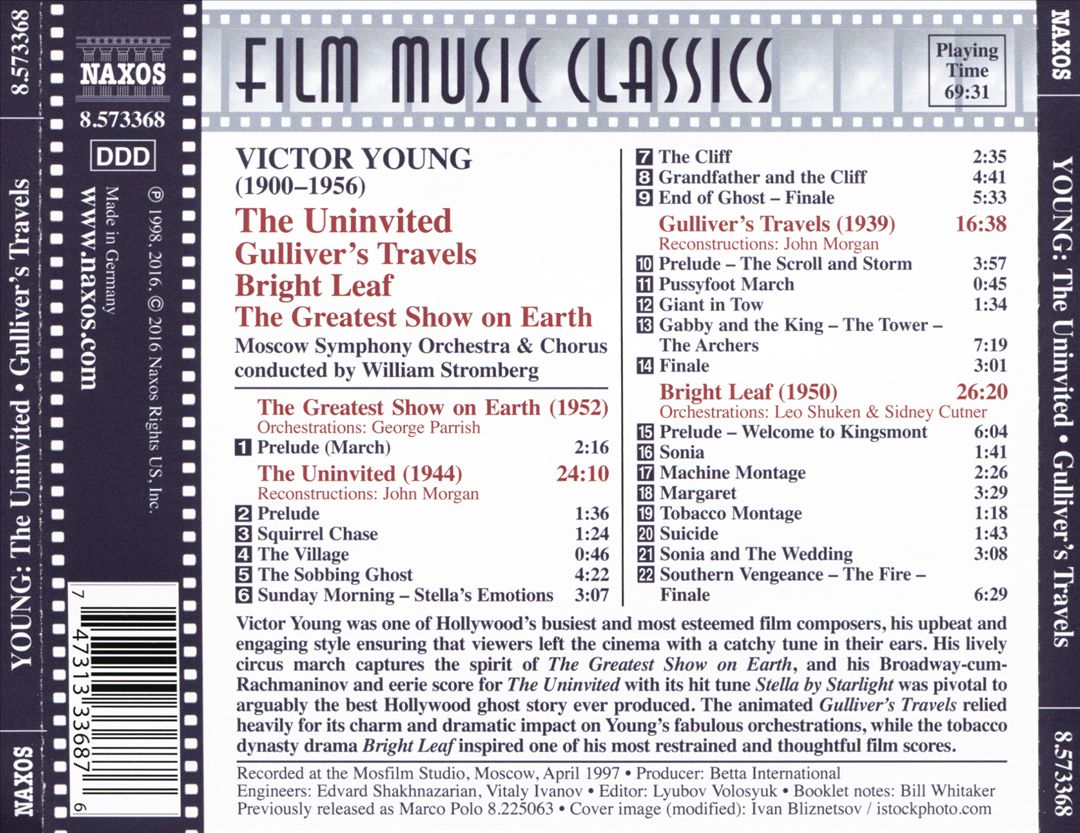 Uninvited, Gulliver's Travels, Bright Leaf: Classic Film Scores by Victor Young cover art