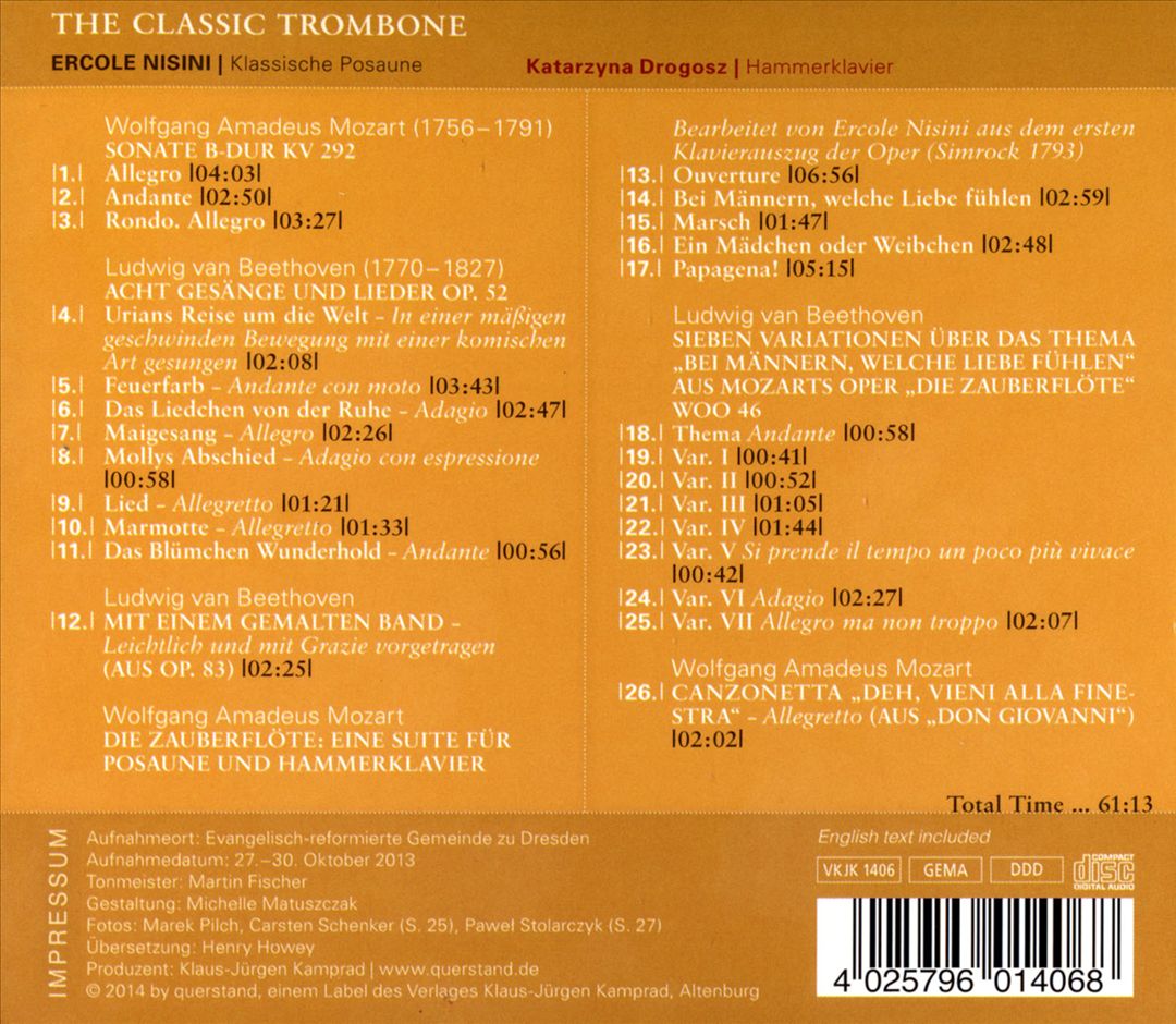 Historical Trombone, 1553–1837: Classical Trombone cover art