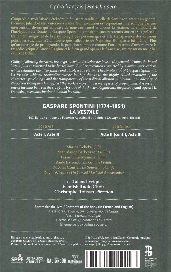 Gaspare Spontini: La Vestale cover art