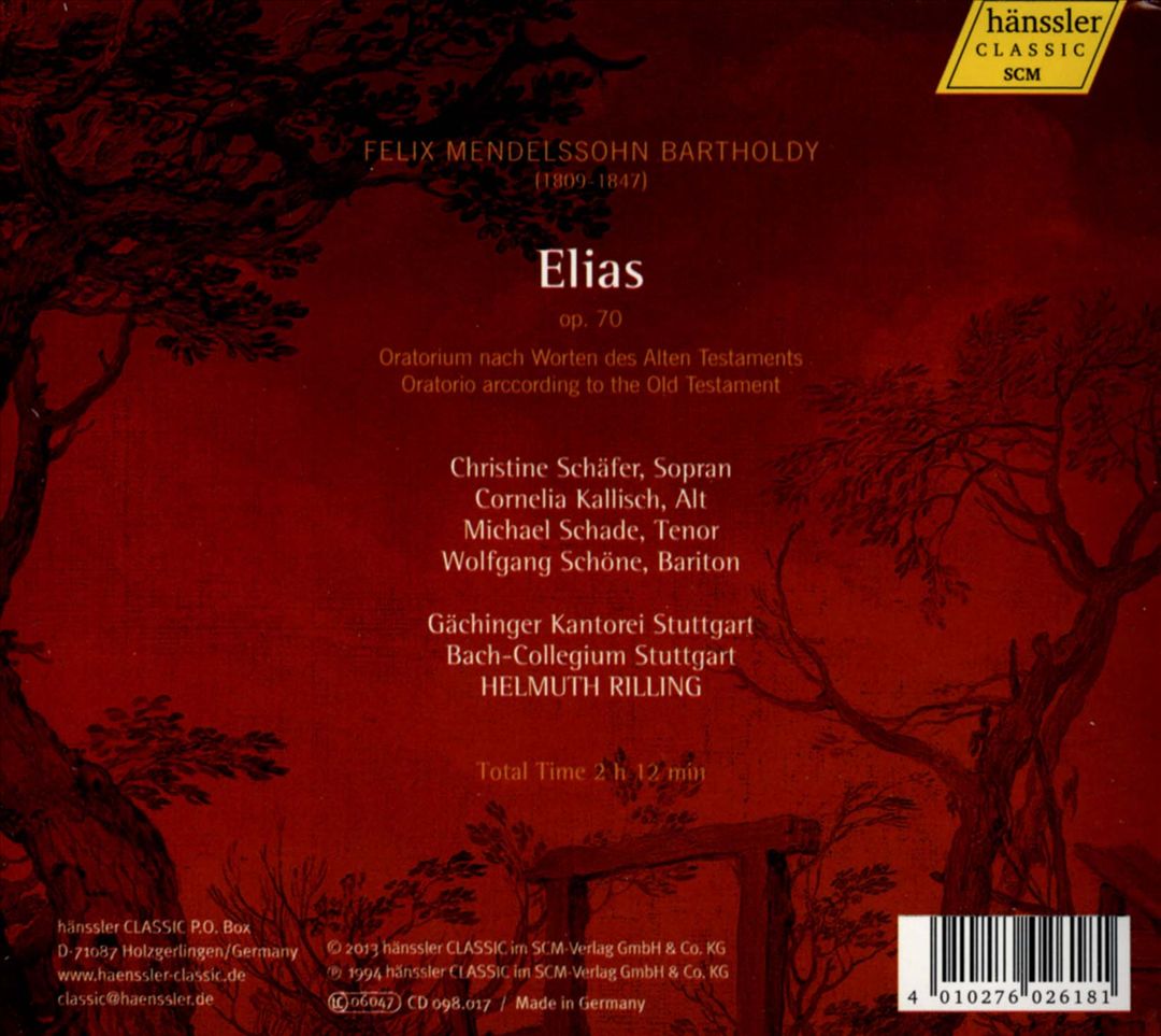 Mendelssohn Bartholdy: Elias cover art