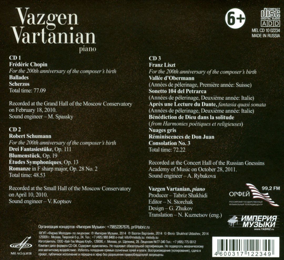 Chopin, Schumann, Liszt cover art