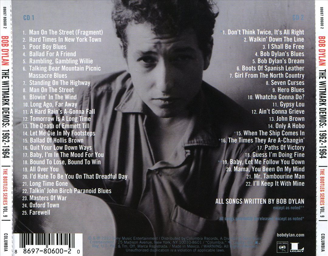 Bootleg Series, Vol. 9: The Witmark Demos: 1962-1964 cover art