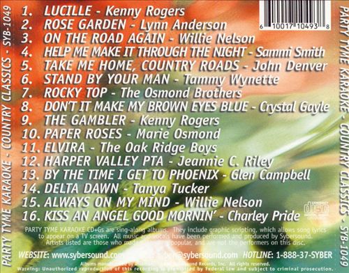 Party Tyme Karaoke: Country cover art
