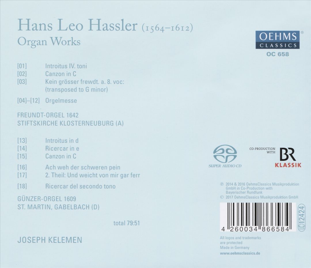 Hans Leo Hassler: Orgelwerke cover art