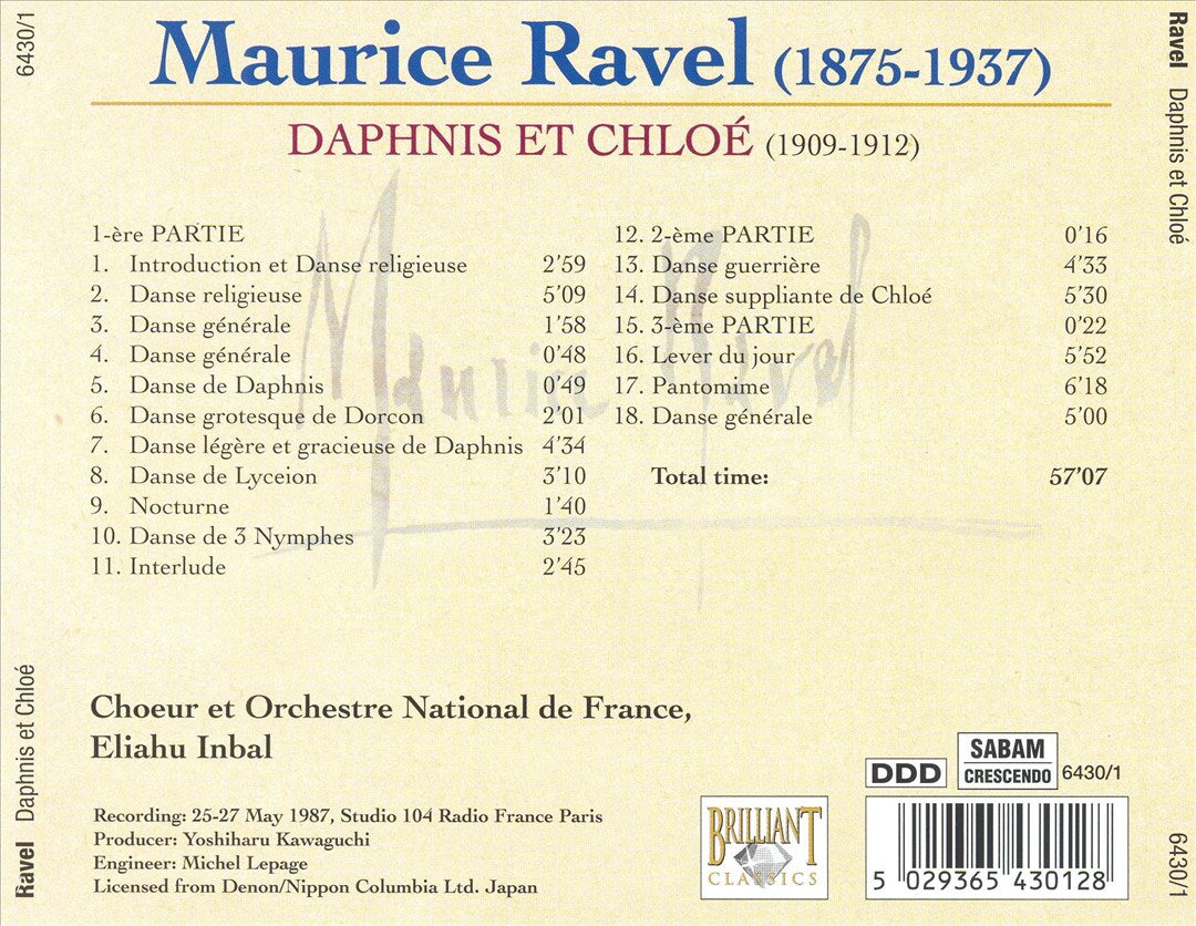 Maurice Ravel: Orchestral Works, Vol. 1 - Daphnis et Chloe cover art
