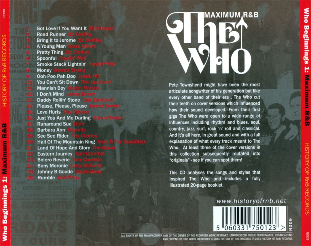 Who Beginnings, Vol. 1: Maximum R&B cover art