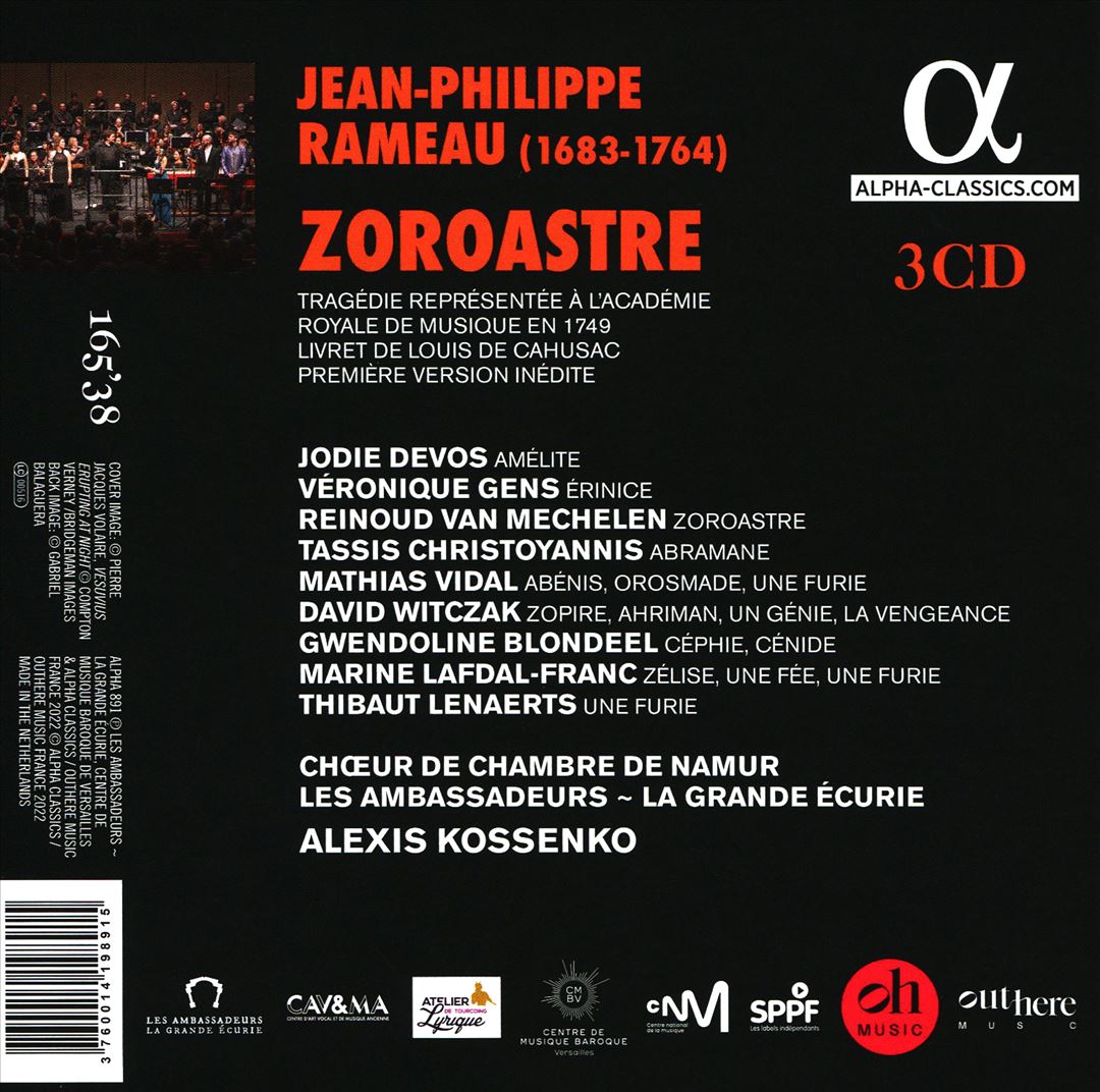 Rameau: Zoroastre 1749 cover art