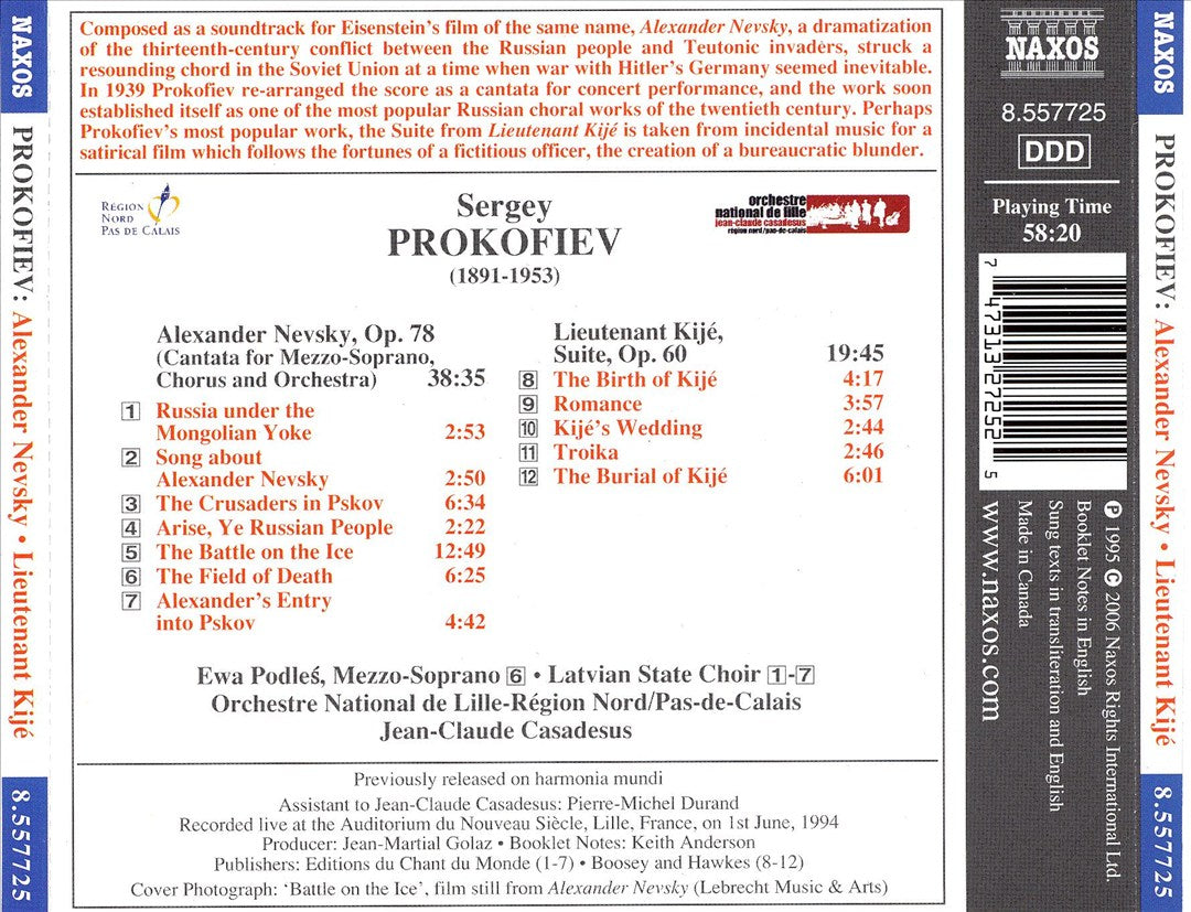 Prokofiev: Alexander Nevsky; Lieutenant Kijé Suite cover art