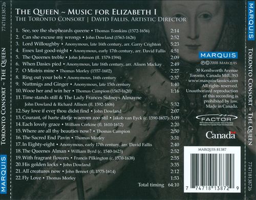 Queen: Music for Elizabeth 1 cover art