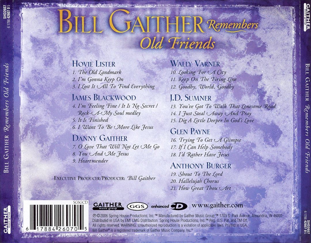 Bill Gaither Remembers Old Friends cover art