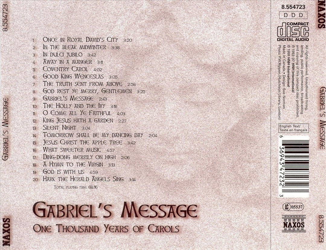 Gabriel's Message: One Thousand Years Of Carols cover art