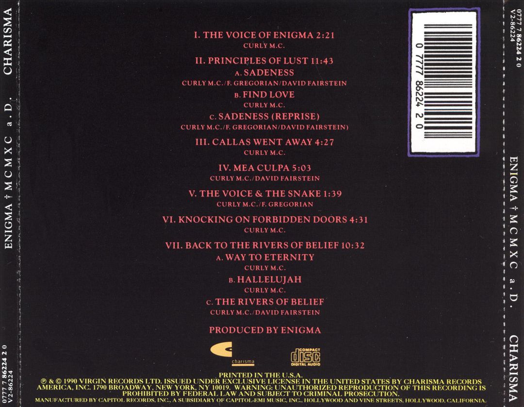 MCMXC A.D. cover art