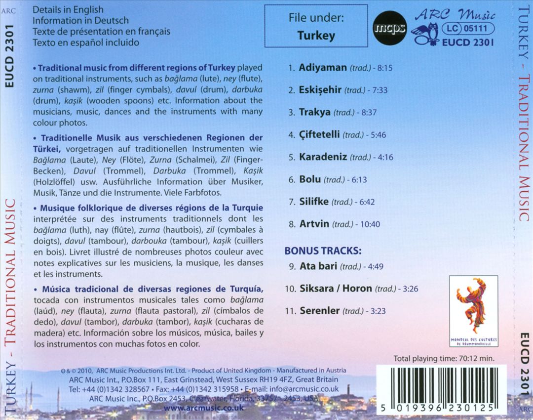 Turkey: Traditional Music cover art