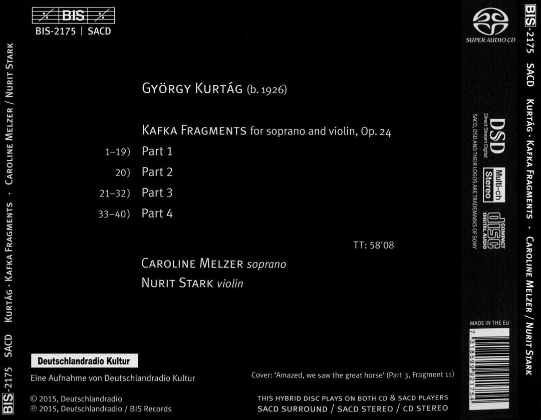 György Kurtág: Kafka Fragments cover art