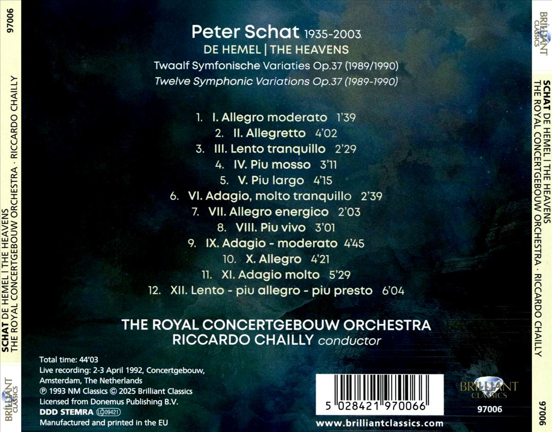 Peter Schat: De Hemel (The Heavens) cover art