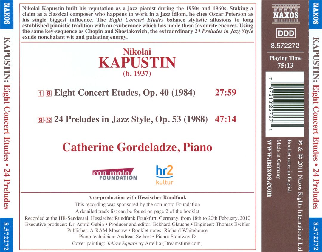 Nikolai Kapustin: Eight Concert Etudes; 24 Preludes in Jazz Style cover art