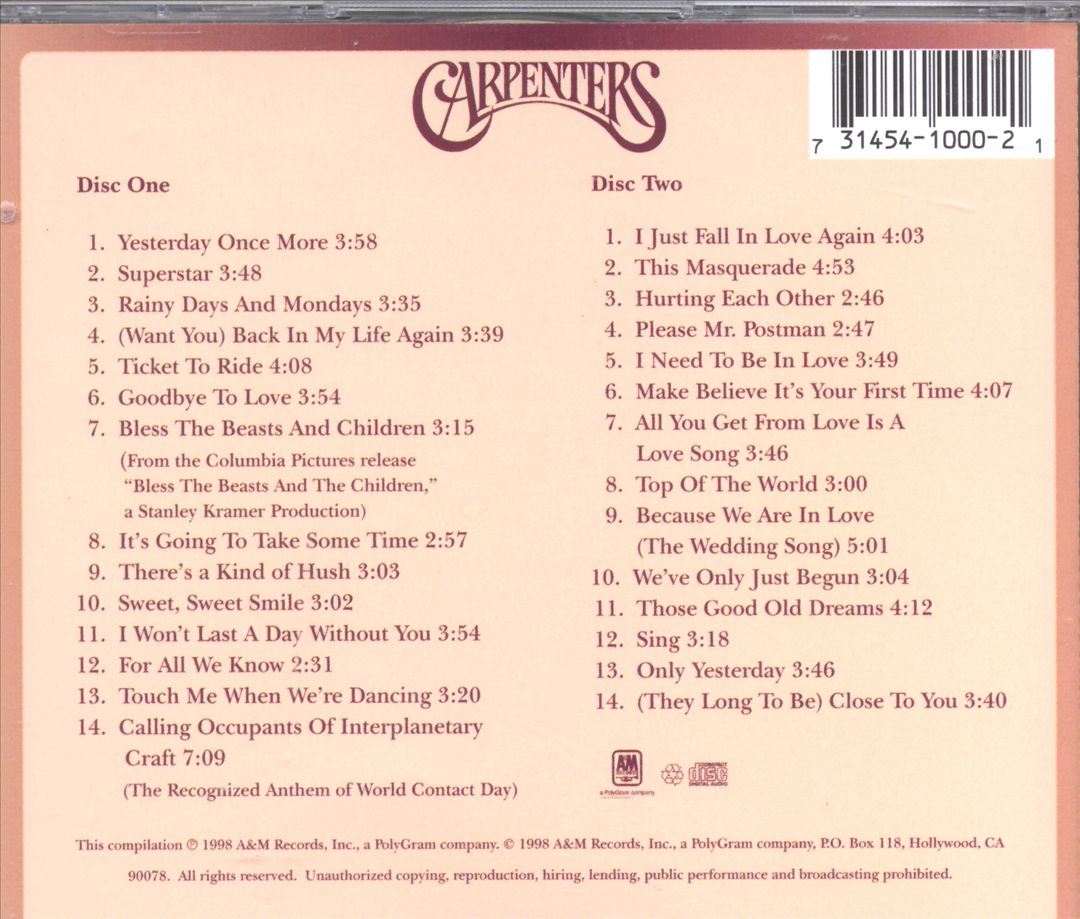 Yesterday Once More: Greatest Hits 1969-1983 cover art