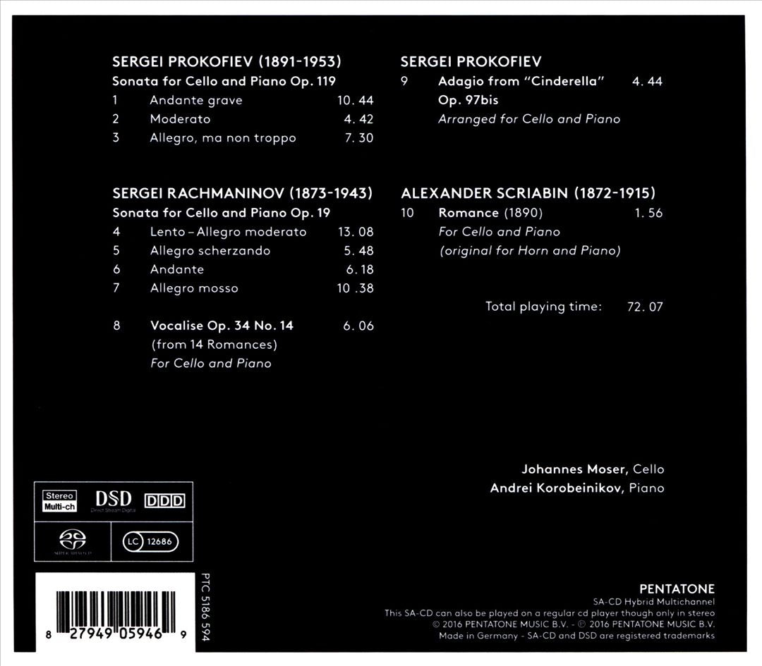 Rachmaninov, Prokofiev: Works for Cello and Piano cover art