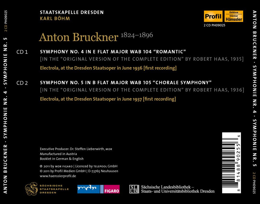 Bruckner: Symphonies Nos. 4 & 5 cover art