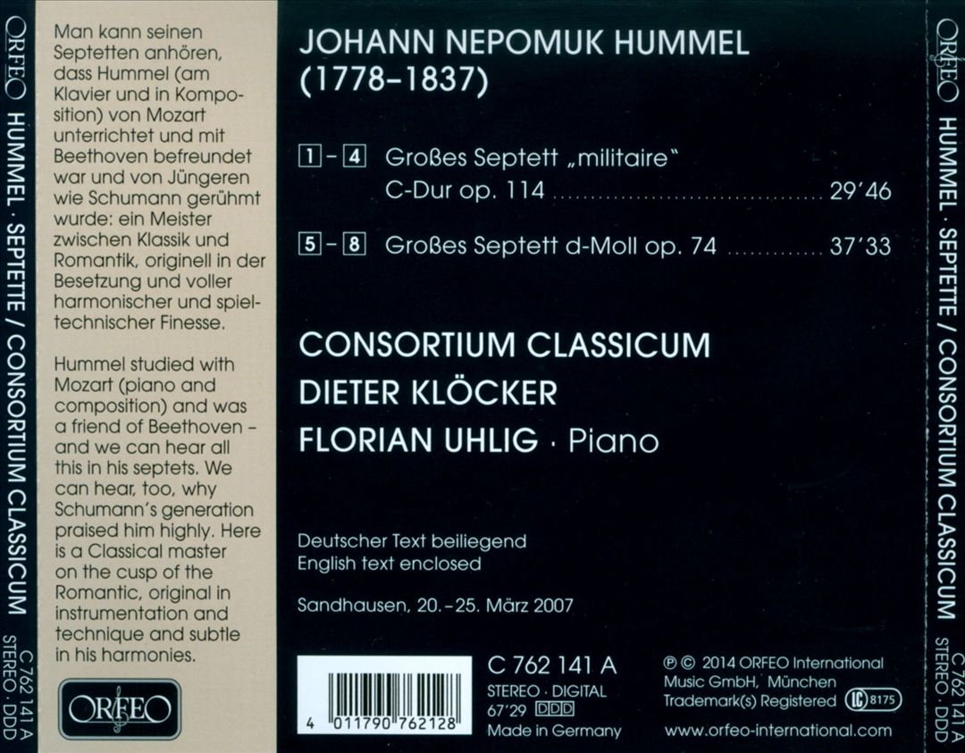 Hummel: Septette cover art