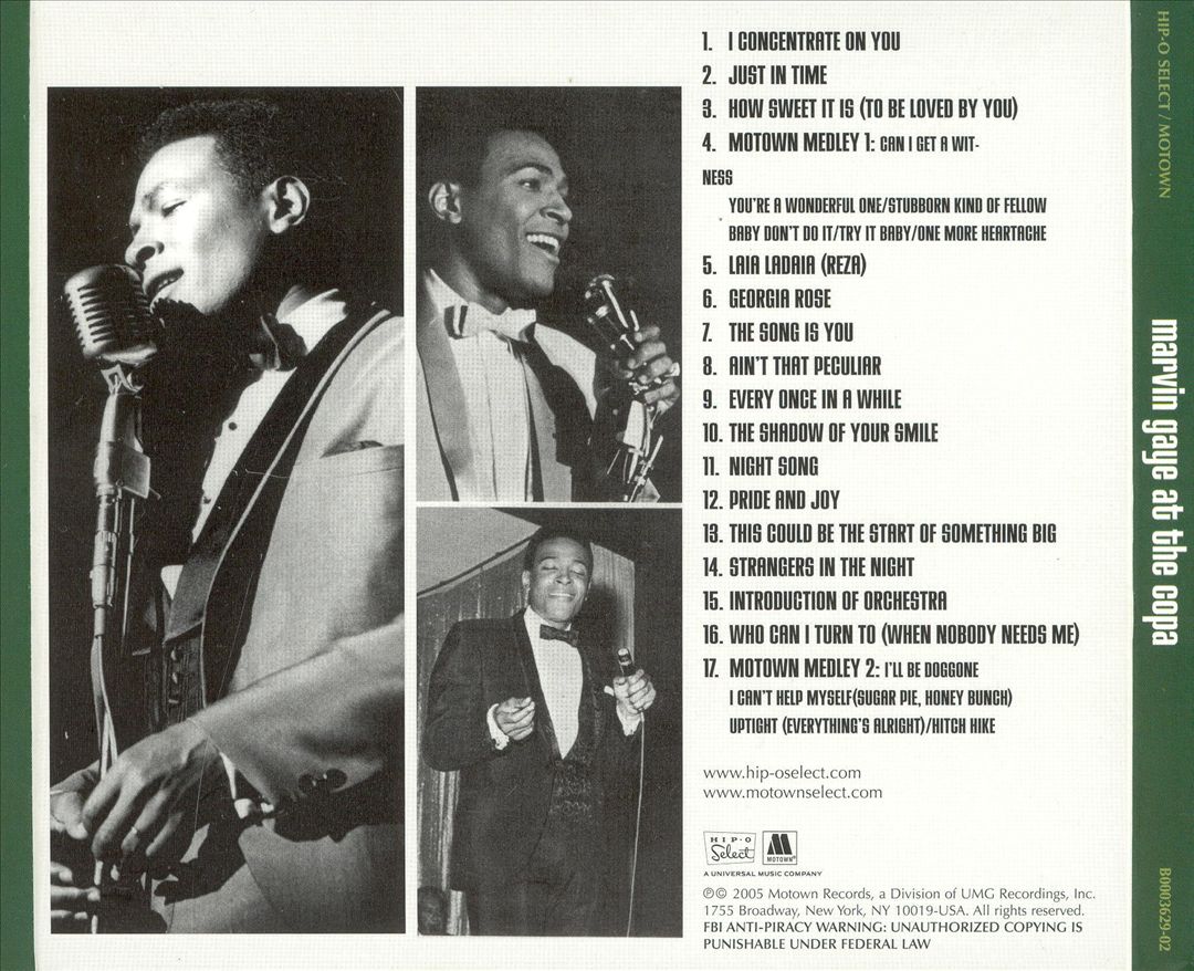 Marvin Gaye at the Copa cover art