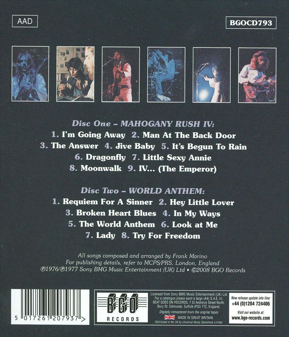 Mahogany Rush IV/World Anthem cover art