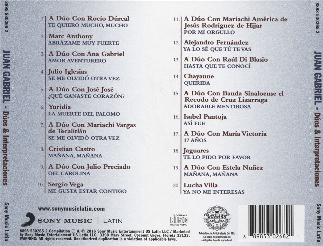 Juan Gabriel: Duos & Interpretaciones cover art