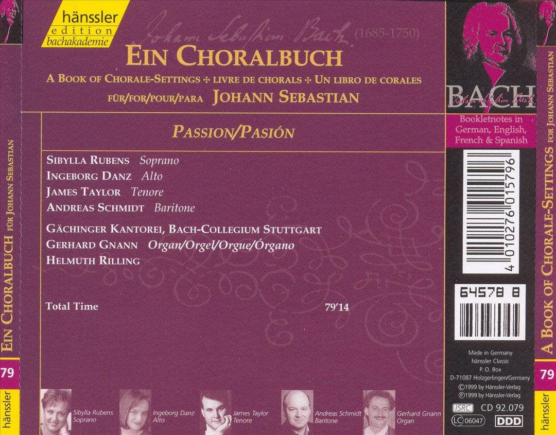 Book of Chorale-Settings for Johann Sebastian, Vol. 2: Passion cover art