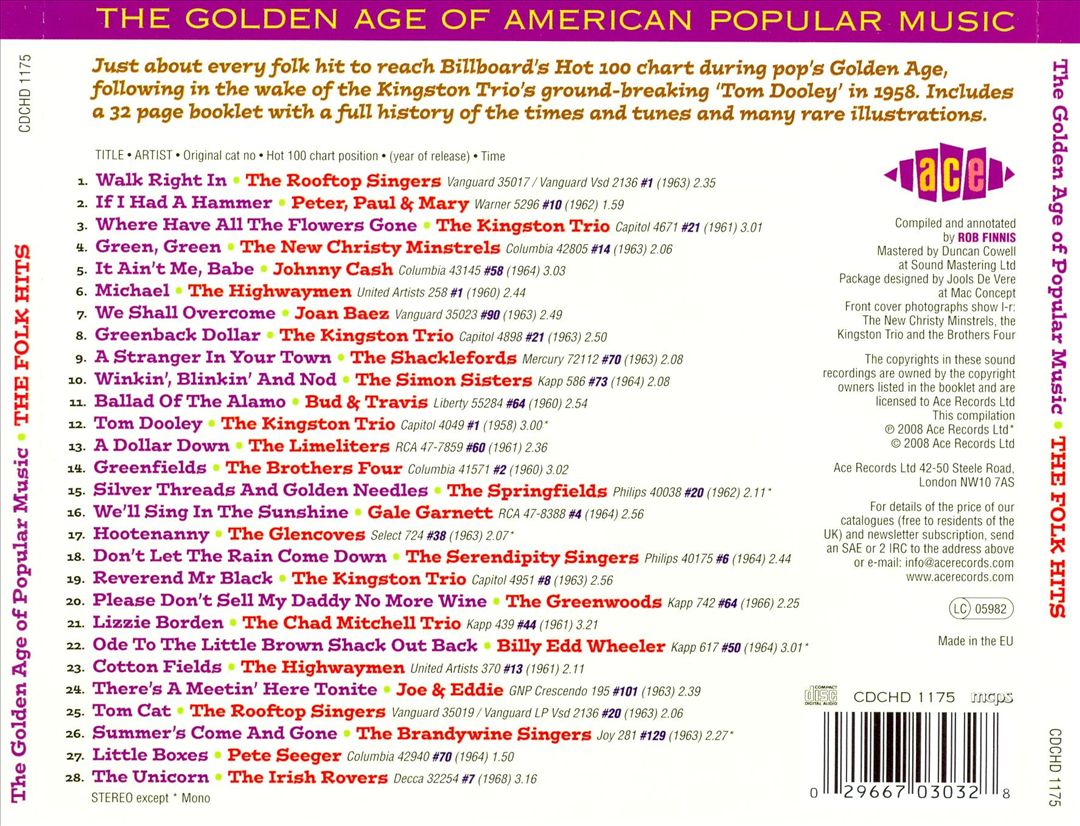 Golden Age of American Popular Music: The Folk Hits cover art