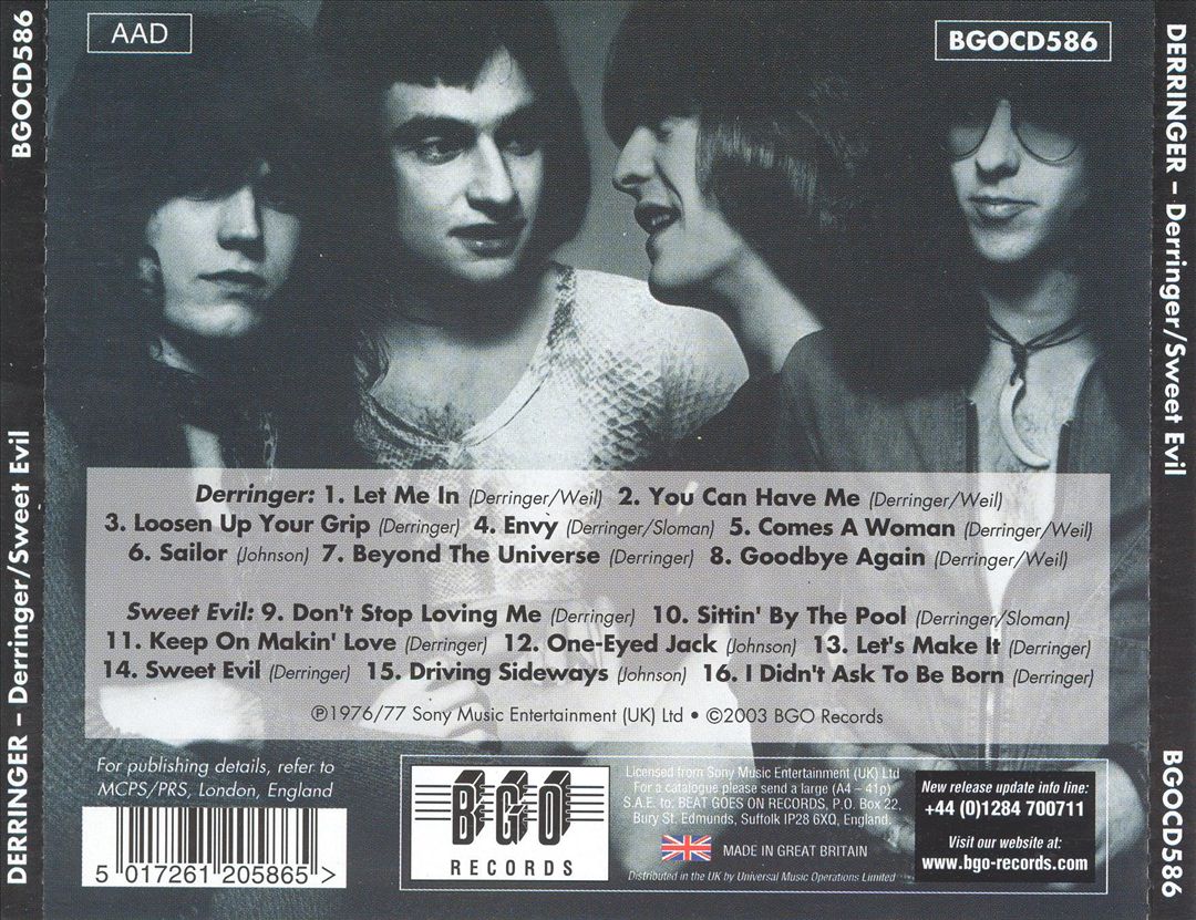 Derringer/Sweet Evil cover art