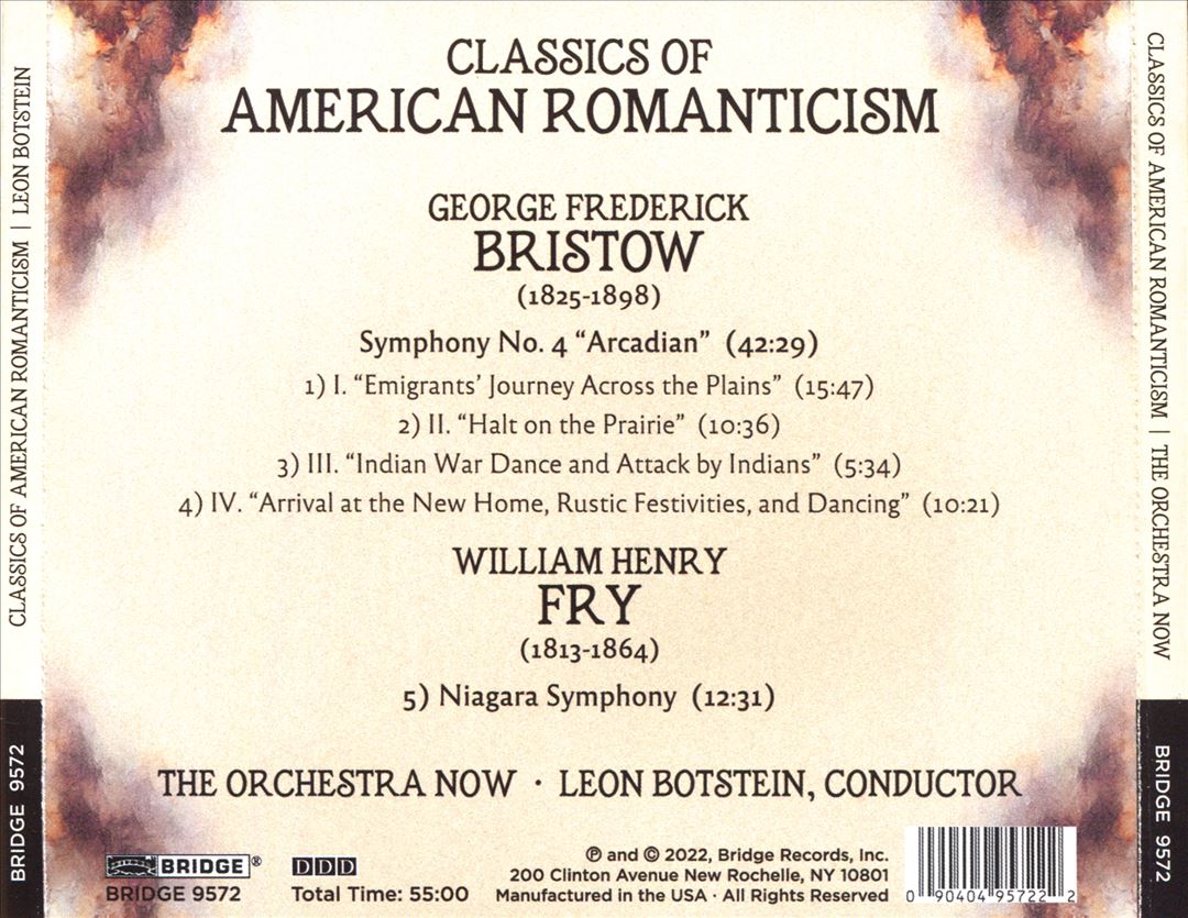 Classics of American Romanticism: Bristow, Fry cover art