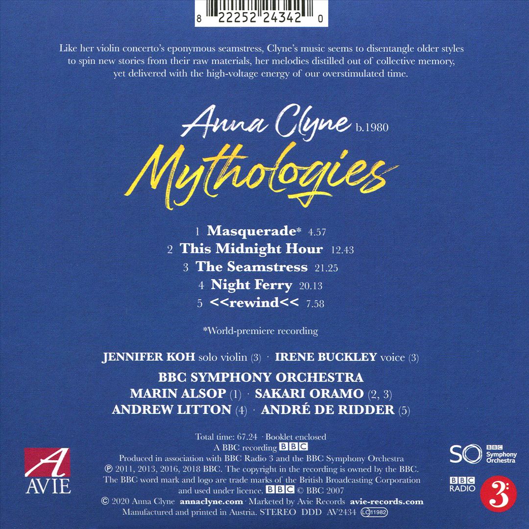 Anna Clyne: Mythologies cover art
