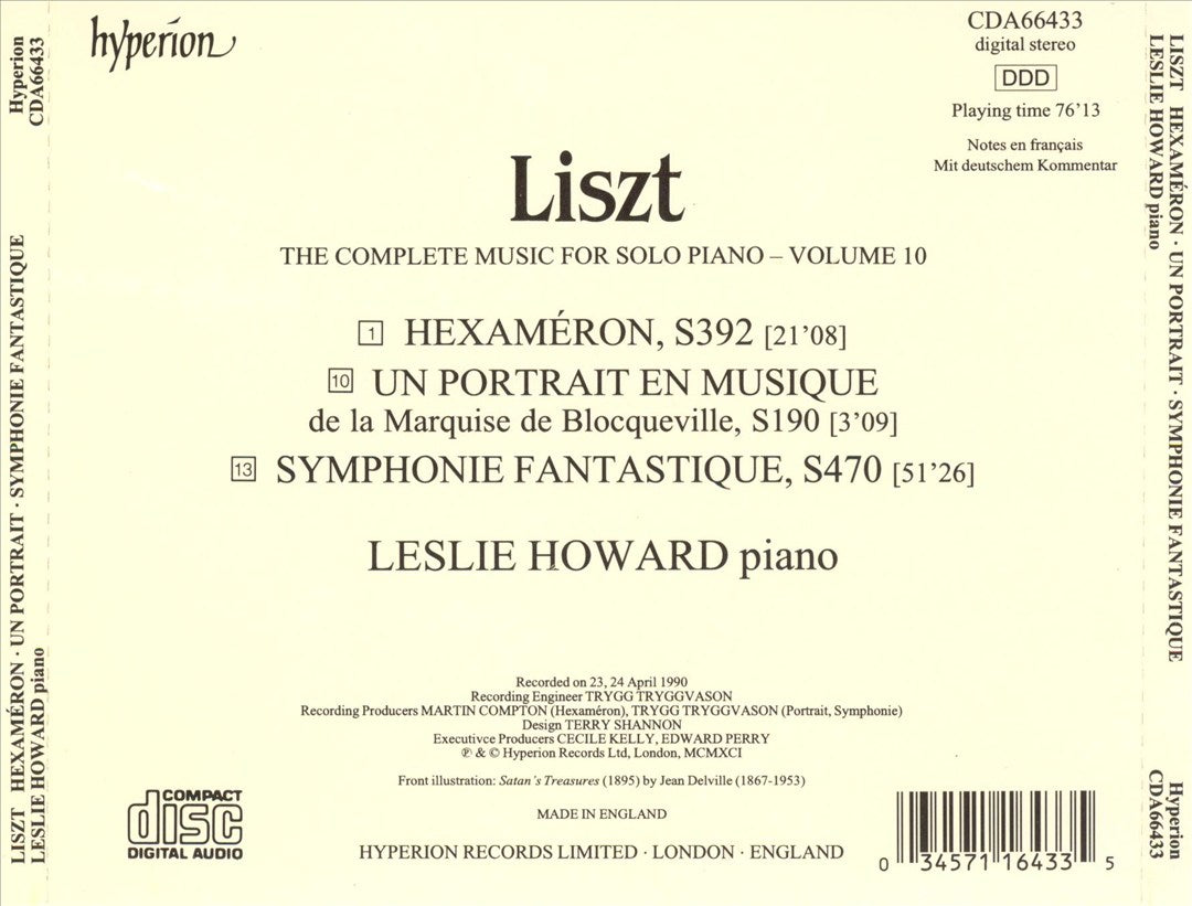 Liszt: Hexaméron; Symphonie Fantastique cover art