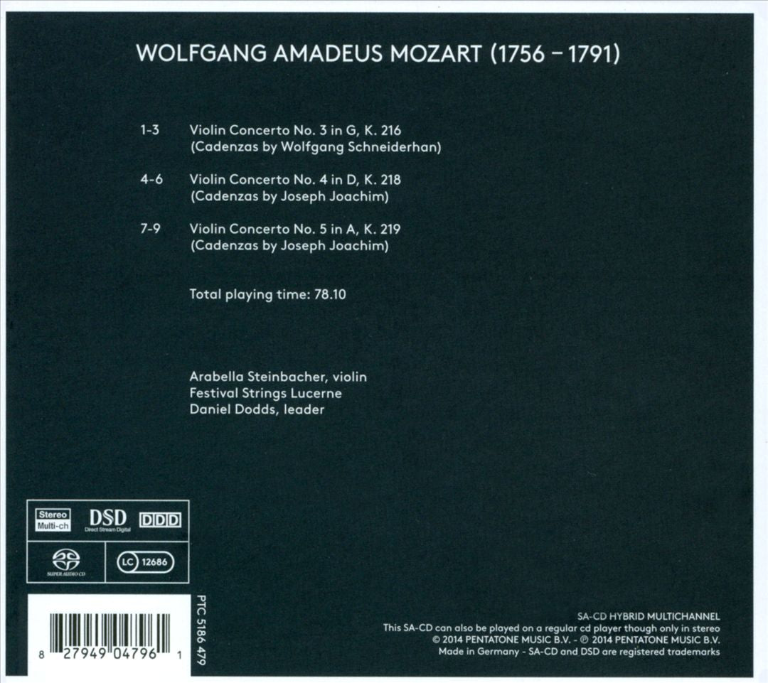 Mozart: Violin Concertos Nos. 3, 4 & 5 cover art