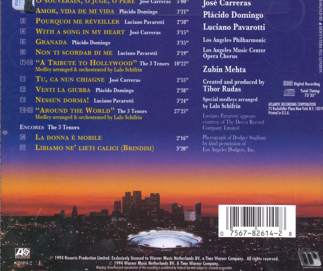 Three Tenors in Concert 1994 cover art