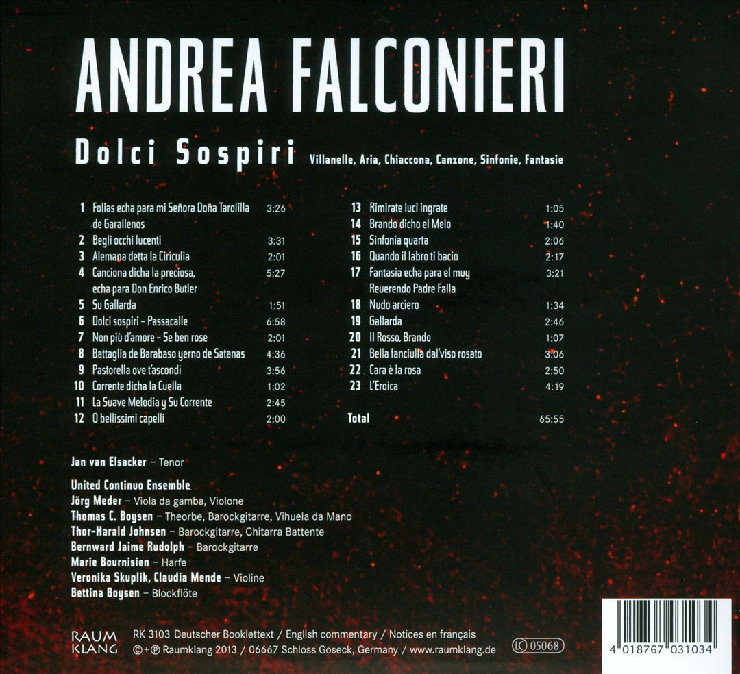 Andrea Falconieri: Dolci Sospiri cover art