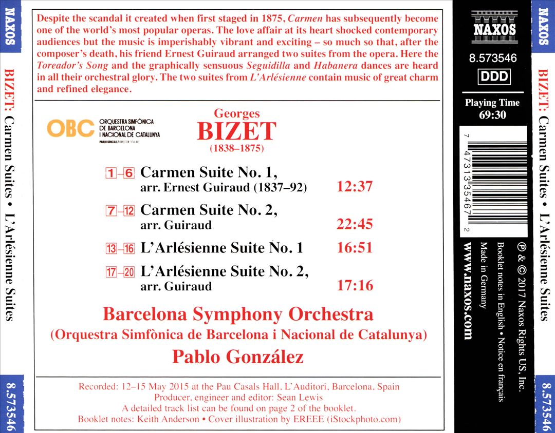 Bizet: Carmen Suites; L'Arlésienne Suites cover art