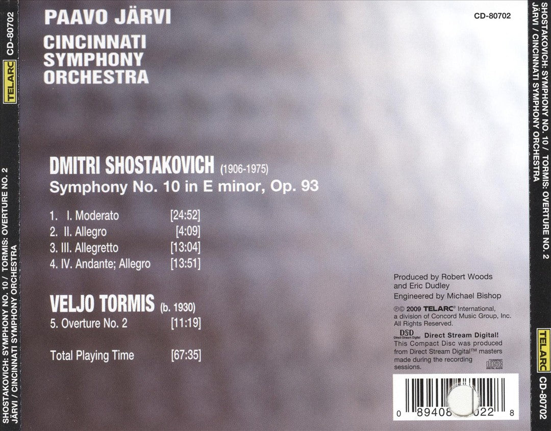 Dmitri Shostakovich: Symphony No. 10; Veljo Tormis: Overture No. 2 cover art