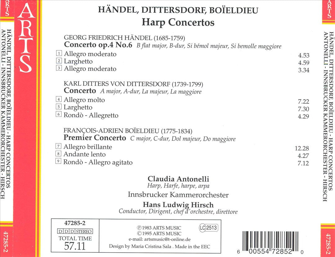Händel, Dittersdorf, Boïeldieu: Harp Concertos cover art
