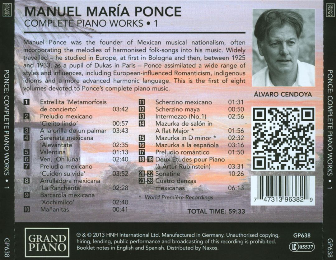 Manuel Ponce: Complete Piano Works, Vol. 1 cover art