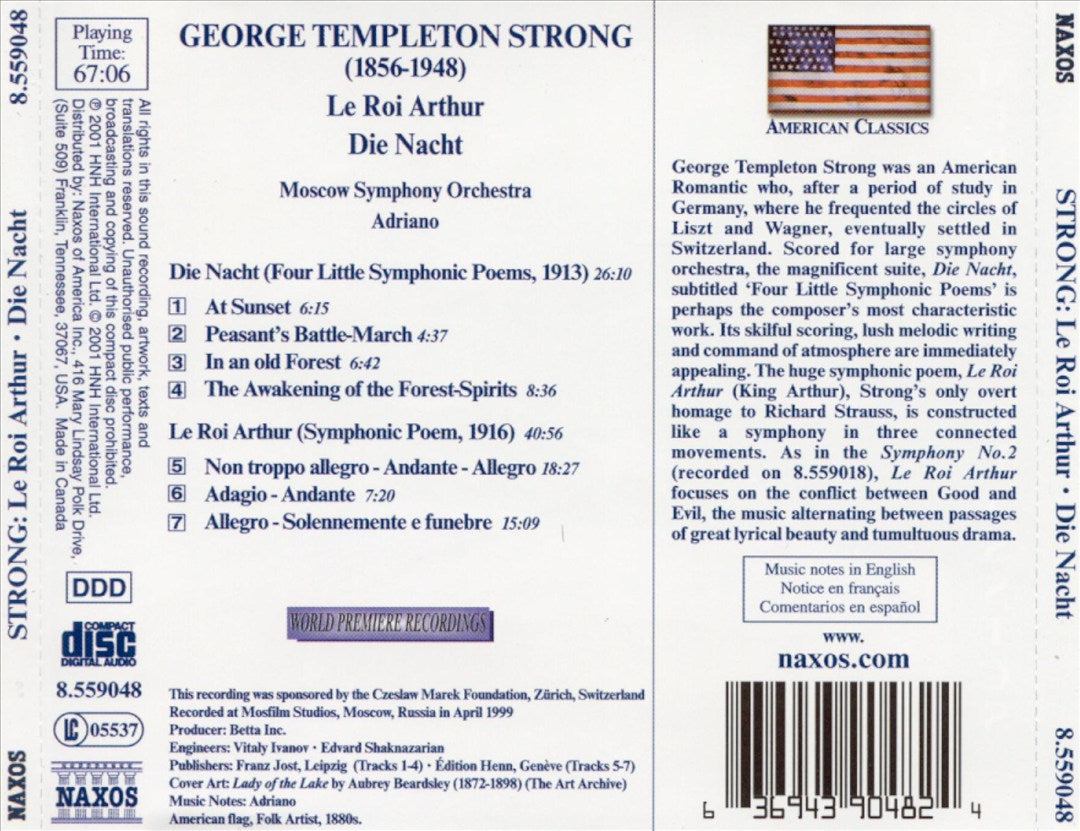 George Templeton Strong: Le Roi Arthur; Die Nacht cover art