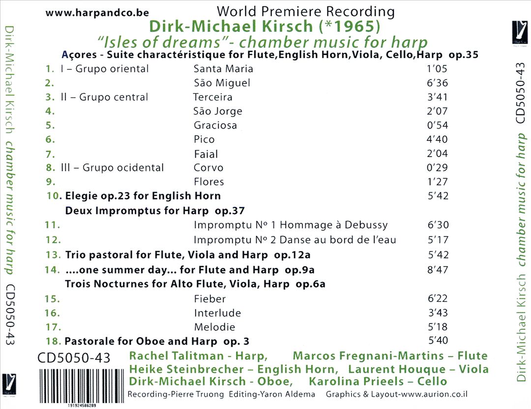 Dirk-Michael Kirsch: Isles of Dreams - Chamber Music for Harp cover art